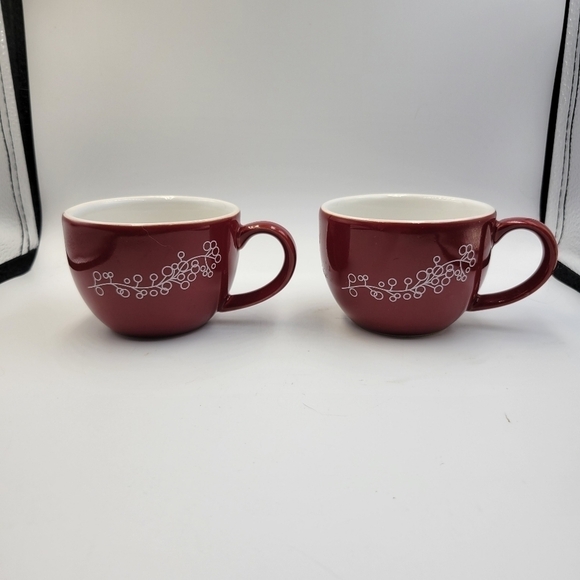 Houston Harvest Inc Cranberry Mugs - set of 2 - Picture 1 of 5